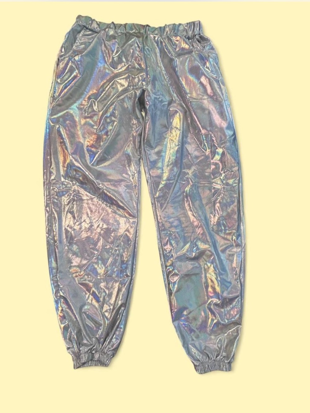 Holographic Silver Jogger Pants